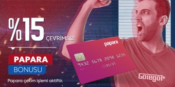 Golegol 15% Papara Çevrim Şartsız Bonus golegol-cevrimsiz-papara-bonusyu